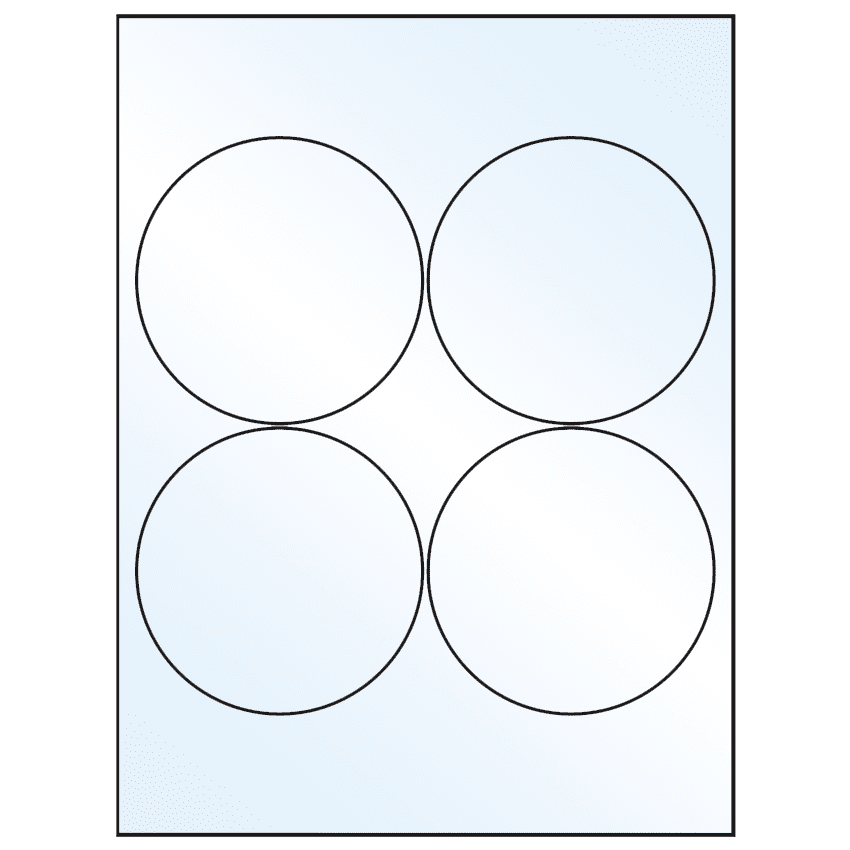 3.9375" Crystal Clear Circular Sheet Labels