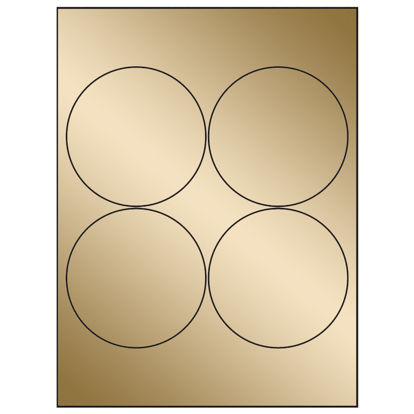 3.9375" Gold Foil Circular Sheet Labels