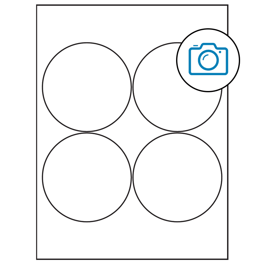 3.9375" Photo Gloss Circular Sheet Labels