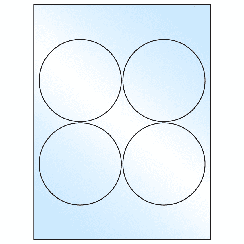 3.9375" White Premium High Gloss Circular Sheet Labels