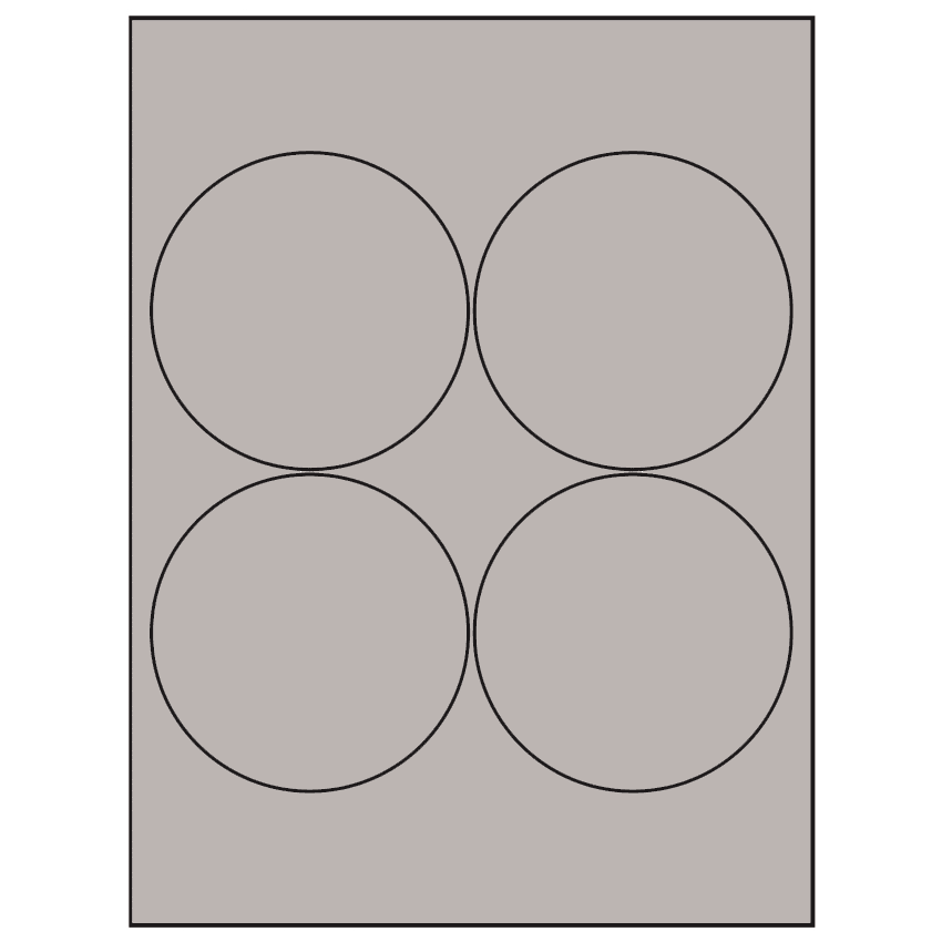 3.9375" Gray Circular Sheet Labels