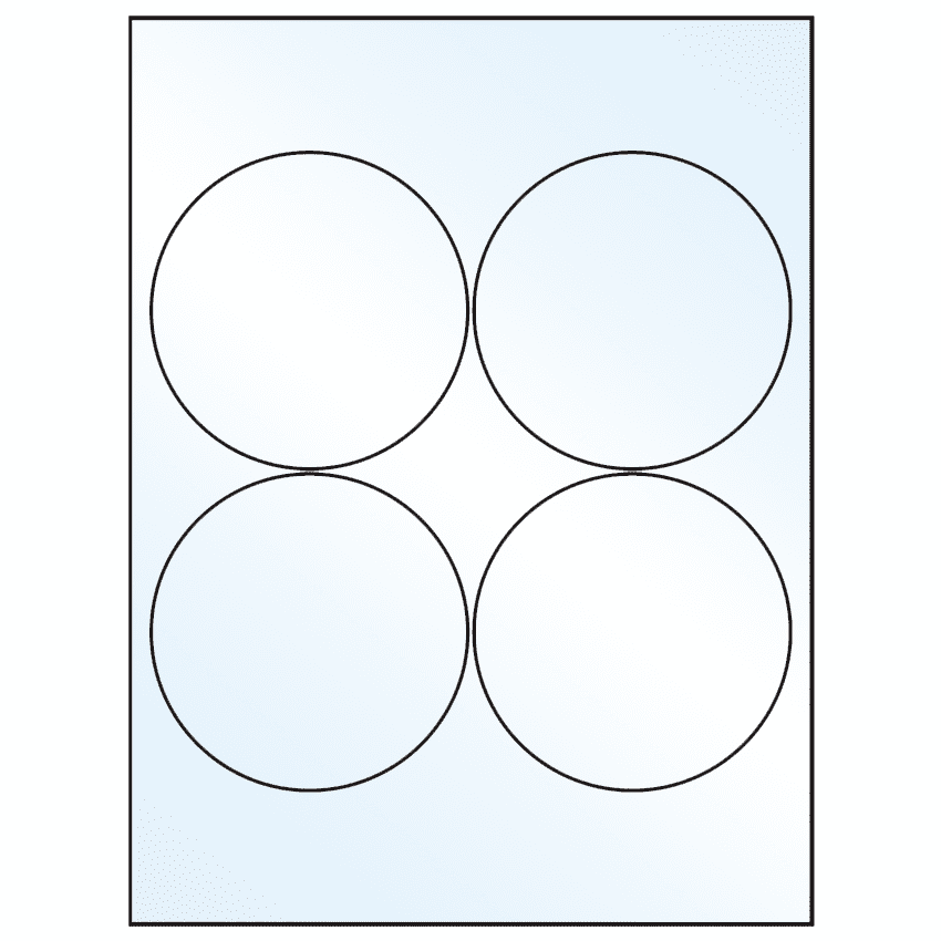 3.9375" White Mid Gloss Circular Sheet Labels