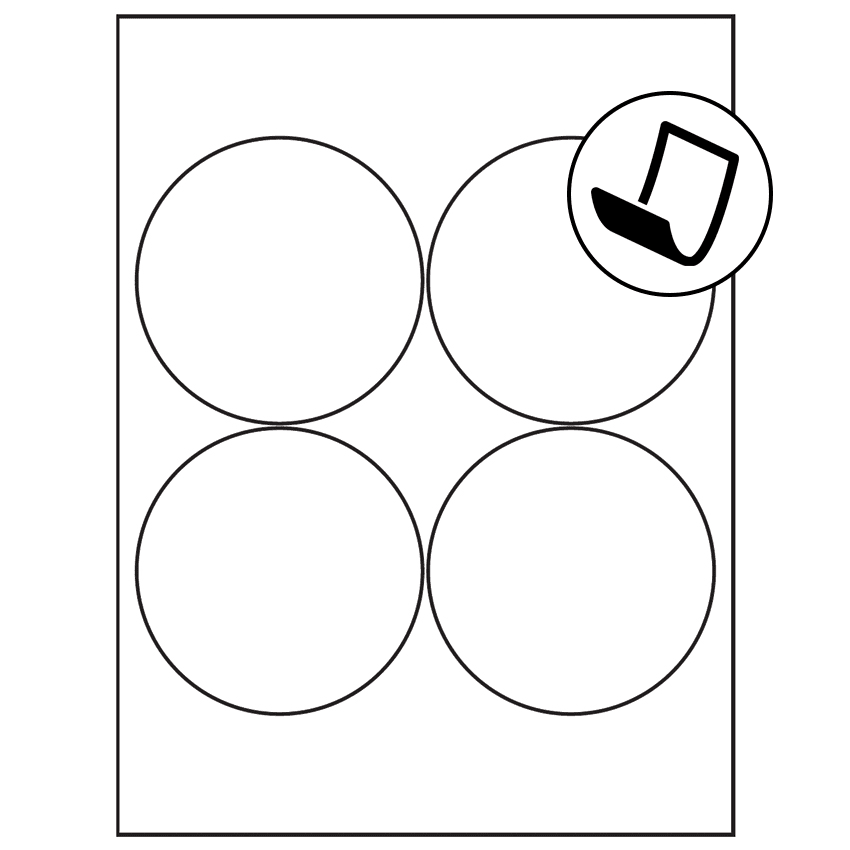 3.9375" Blockout Circular Sheet Labels