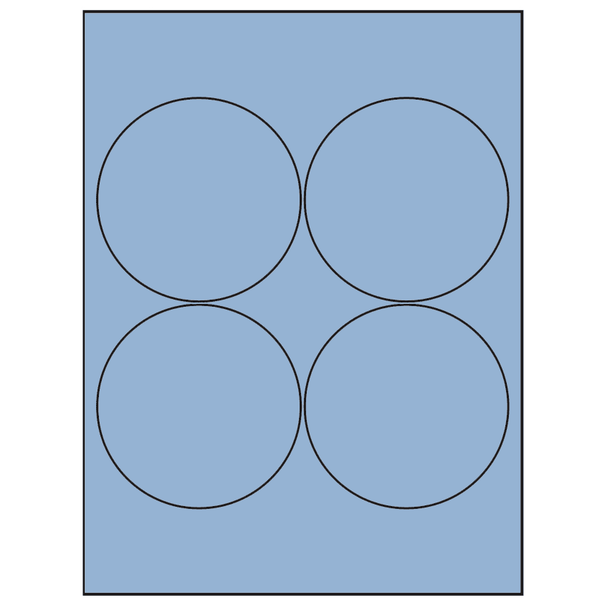 3.9375" Pastel Blue Circular Sheet Labels