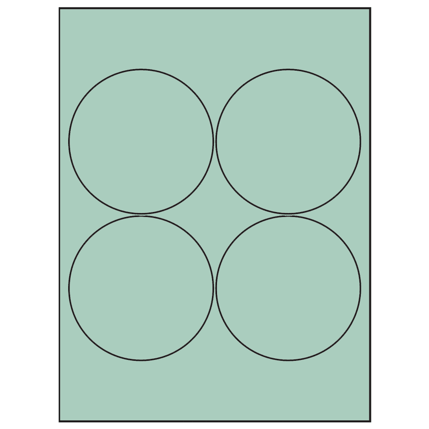 3.9375" Pastel Green Circular Sheet Labels
