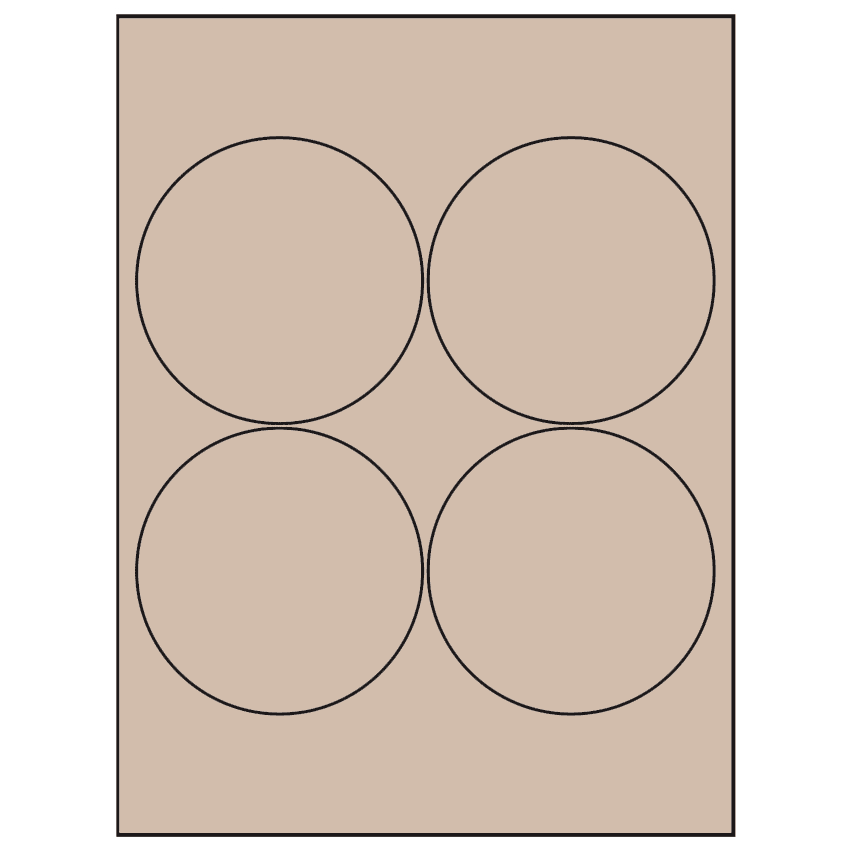 3.9375" Pastel Tan Circular Sheet Labels
