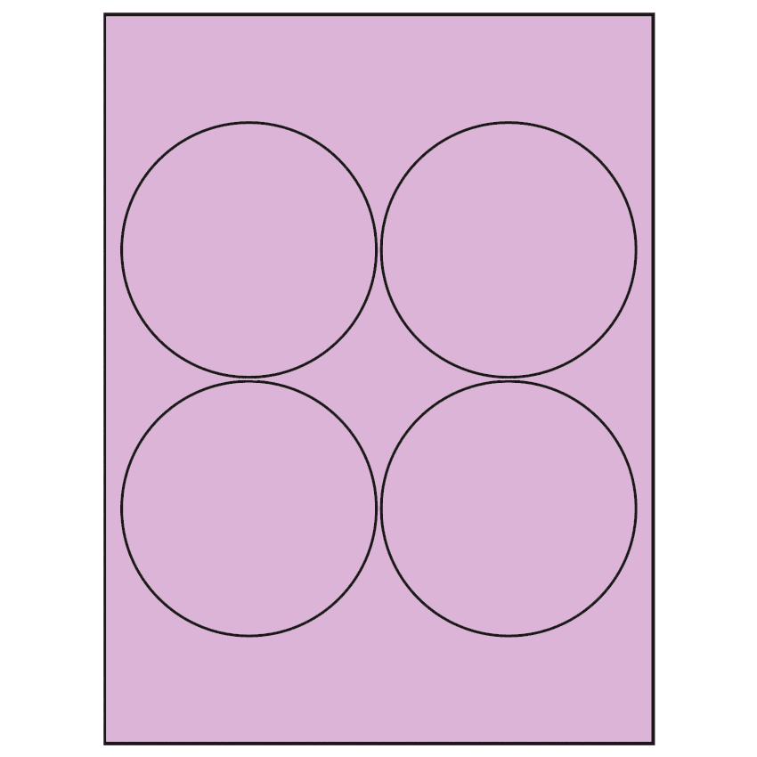 3.9375" Pastel Purple Circular Sheet Labels
