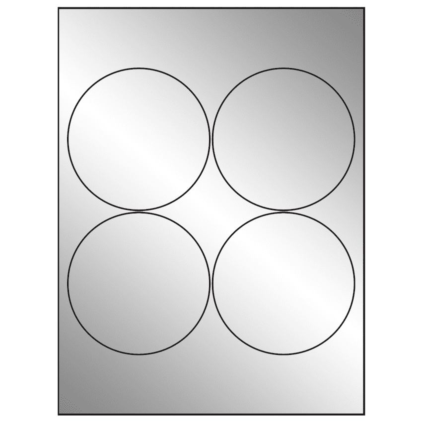 3.9375" Silver Foil Circular Sheet Labels