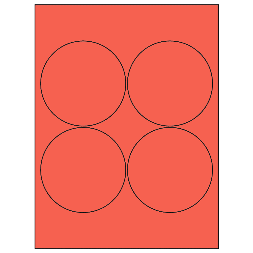 3.9375" Red Circular Sheet Labels