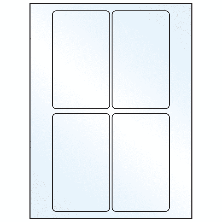 3" x 5" Crystal Clear Rectangular Sheet Labels