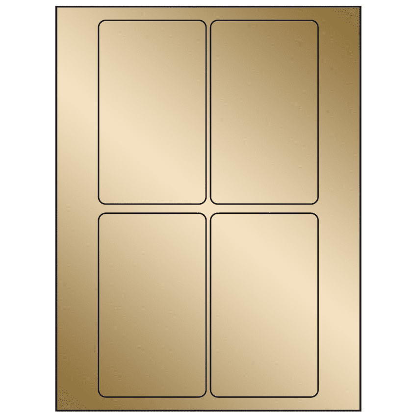 3" x 5" Gold Foil Rectangular Sheet Labels