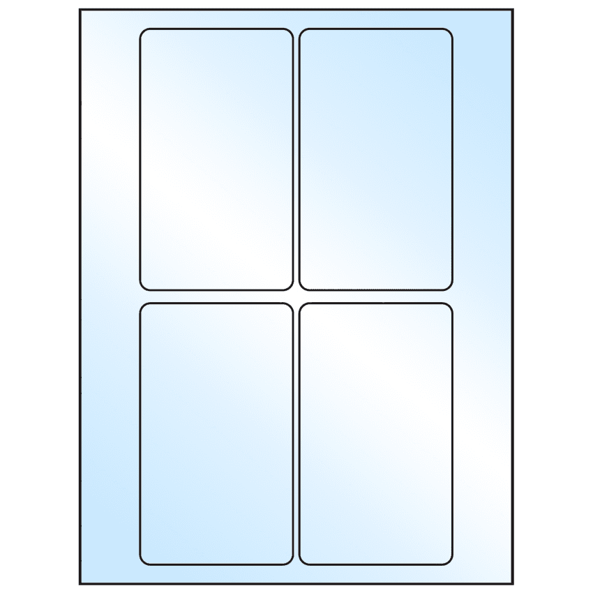 3" x 5" White Premium High Gloss Rectangular Sheet Labels
