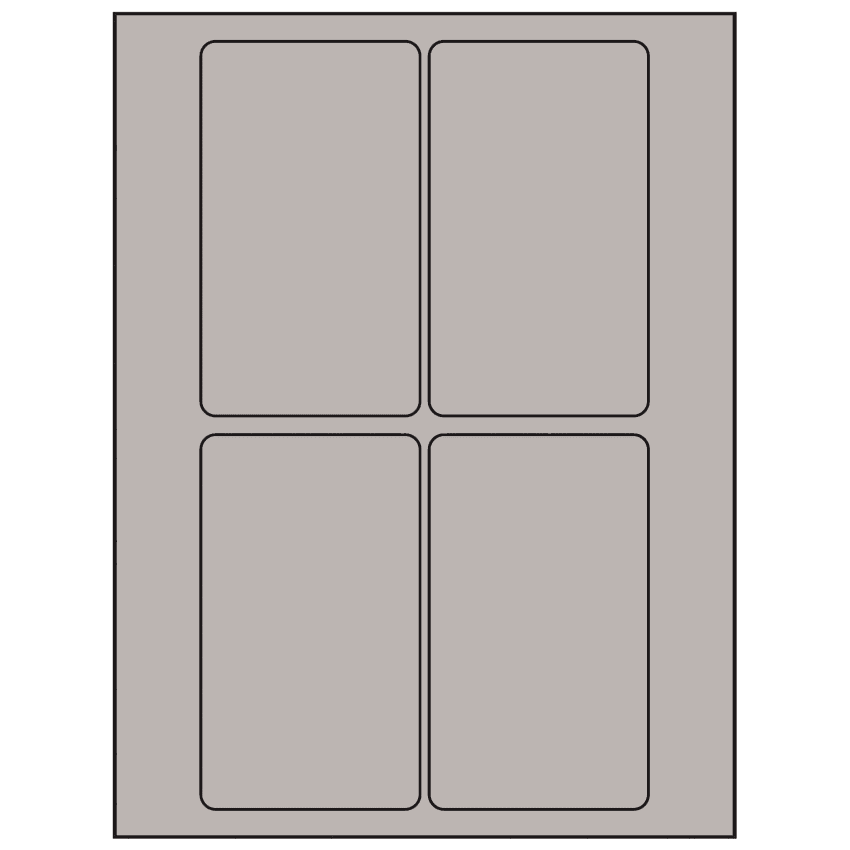 3" x 5" Gray Rectangular Sheet Labels