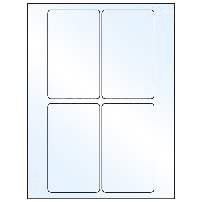 3" x 5" White Mid Gloss Rectangular Sheet Labels