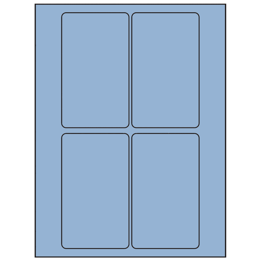 3" x 5" Pastel Blue Rectangular Sheet Labels