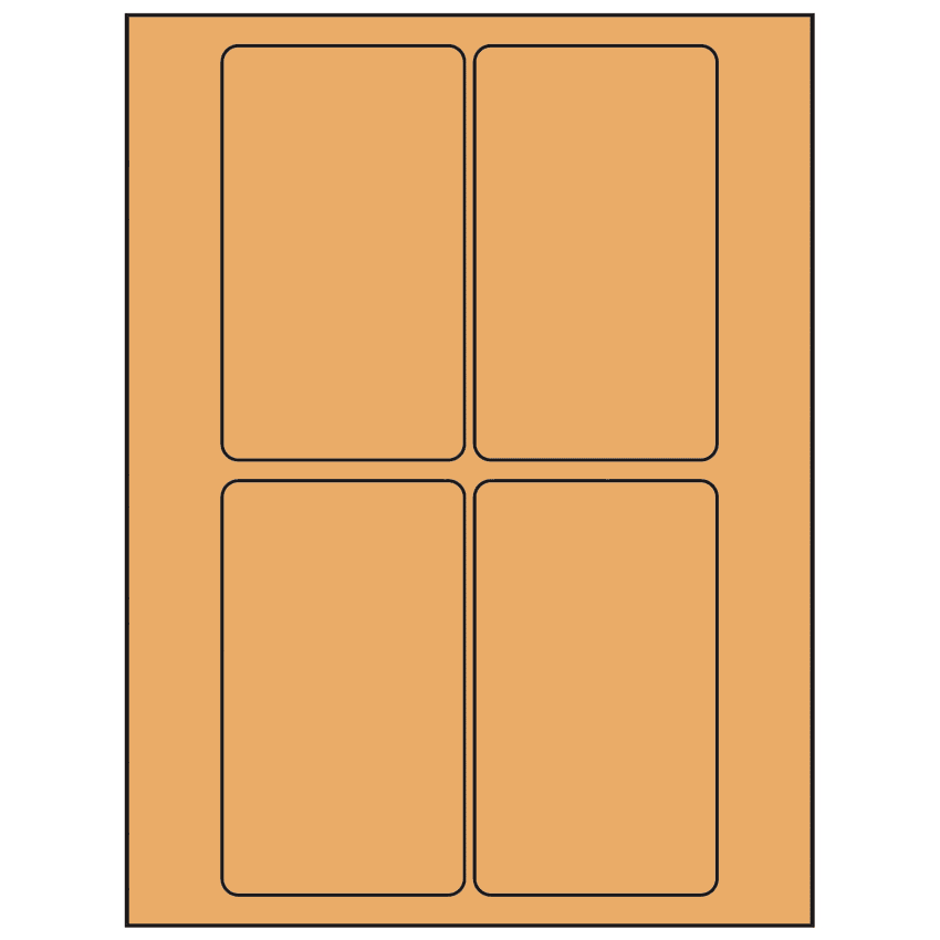 3" x 5" Pastel Orange Rectangular Sheet Labels