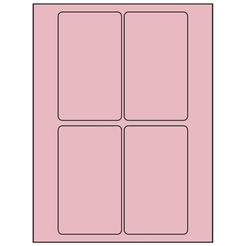 3" x 5" Pastel Pink Rectangular Sheet Labels