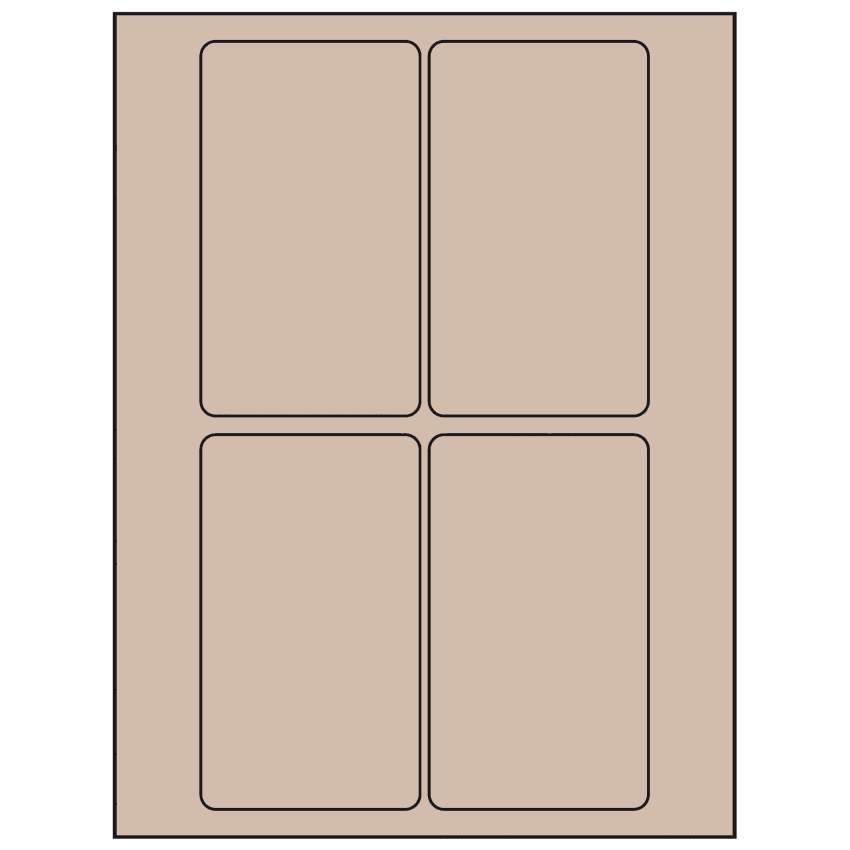 3" x 5" Pastel Tan Rectangular Sheet Labels