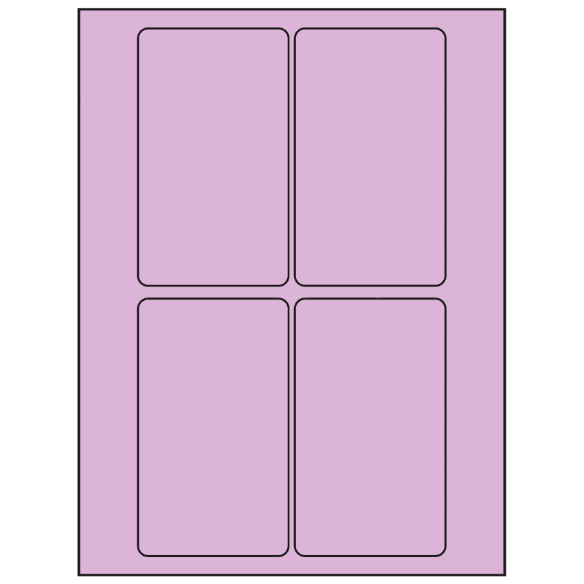3" x 5" Pastel Purple Rectangular Sheet Labels