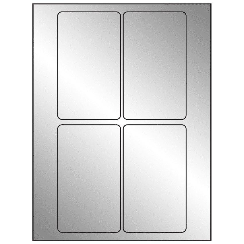 3" x 5" Silver Foil Rectangular Sheet Labels