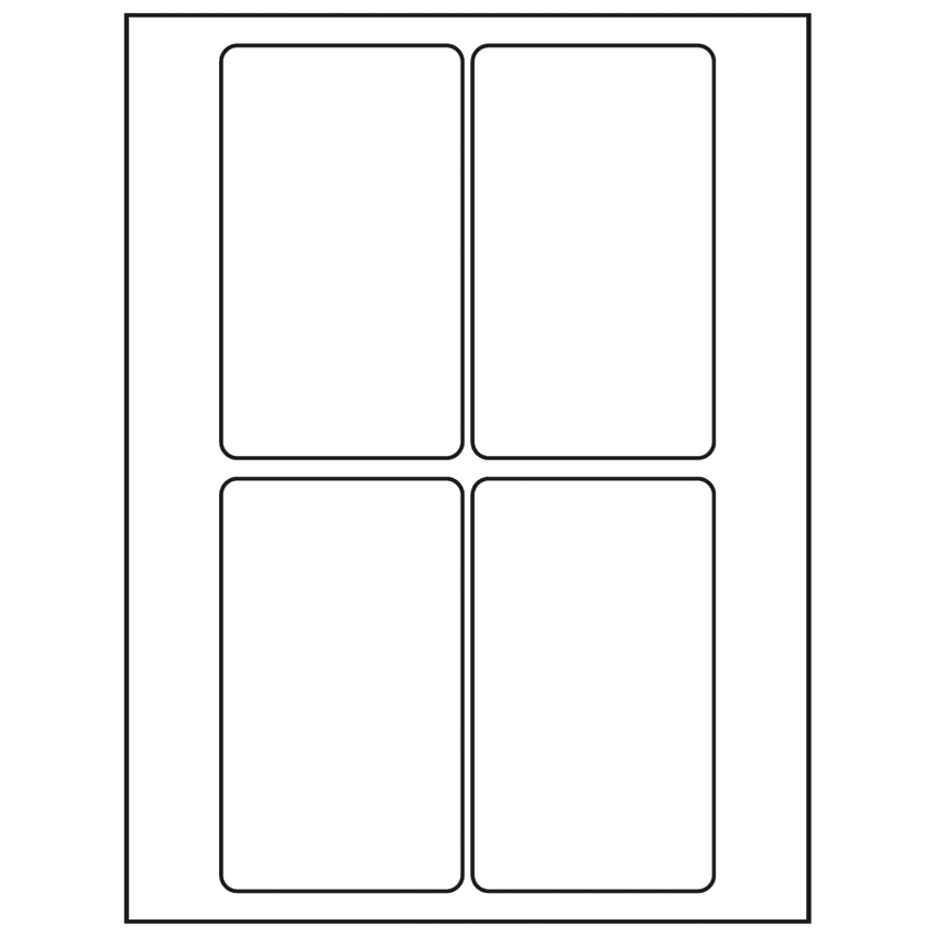 3" x 5" White Rectangular Sheet Labels