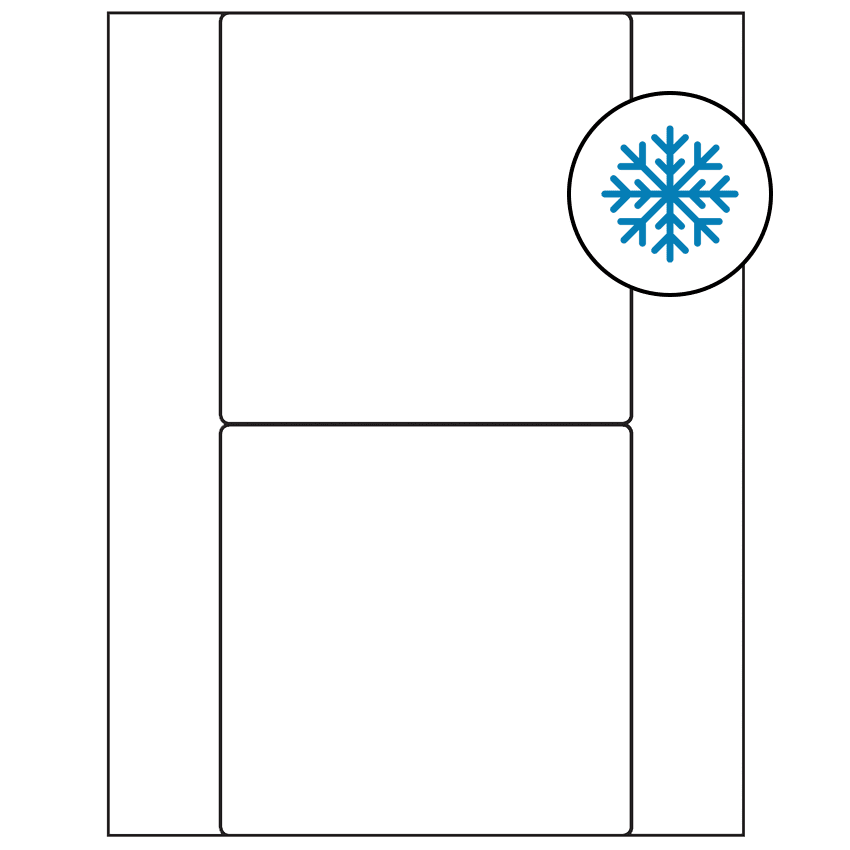5.5" x 5.5" White Square Sheet Labels - Freezer Grade Adhesive