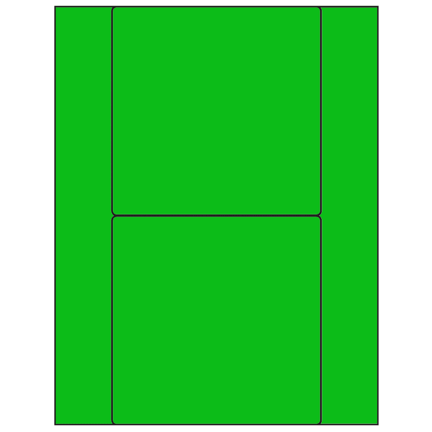 5.5" x 5.5" Fluorescent Green Square Sheet Labels