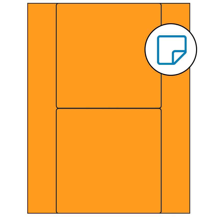 5.5" x 5.5" Fluorescent Orange Square Sheet Labels - Removable Adhesive