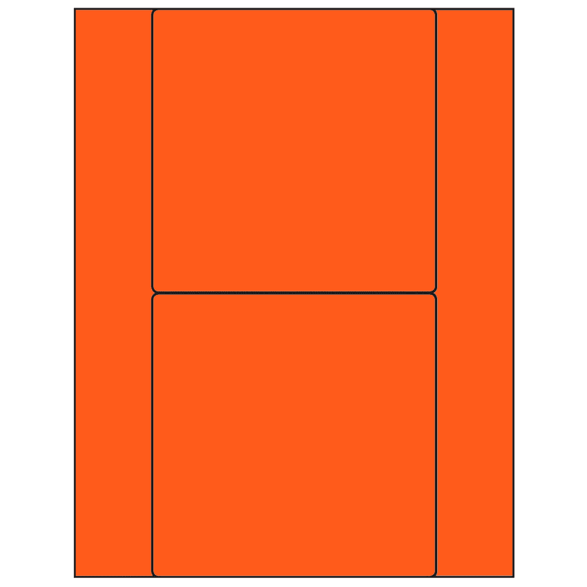 5.5" x 5.5" Fluorescent Red Square Sheet Labels