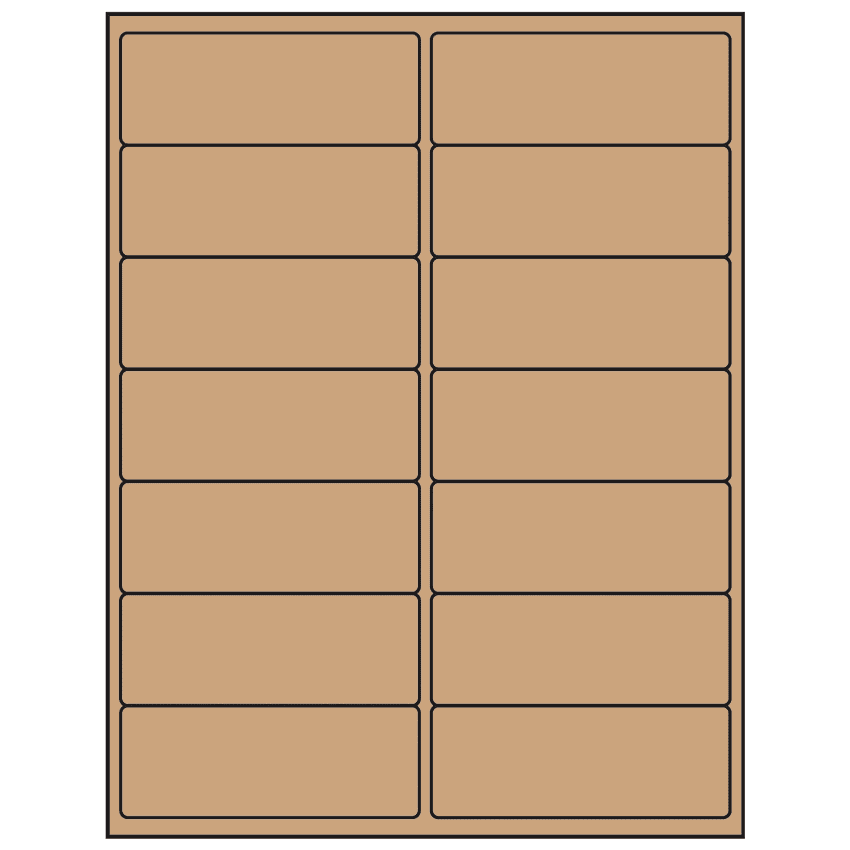 4" x 1.5" Brown Kraft Rectangular Sheet Labels