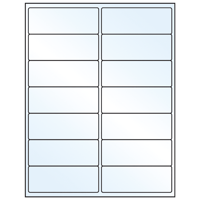 4" x 1.5" Crystal Clear Rectangular Sheet Labels