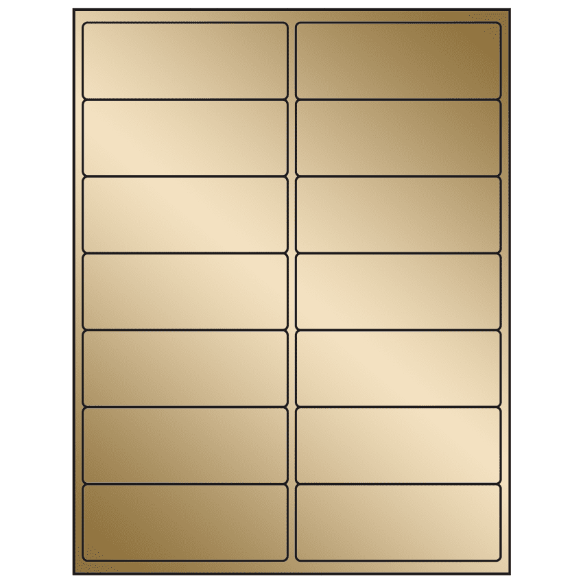4" x 1.5" Gold Foil Rectangular Sheet Labels