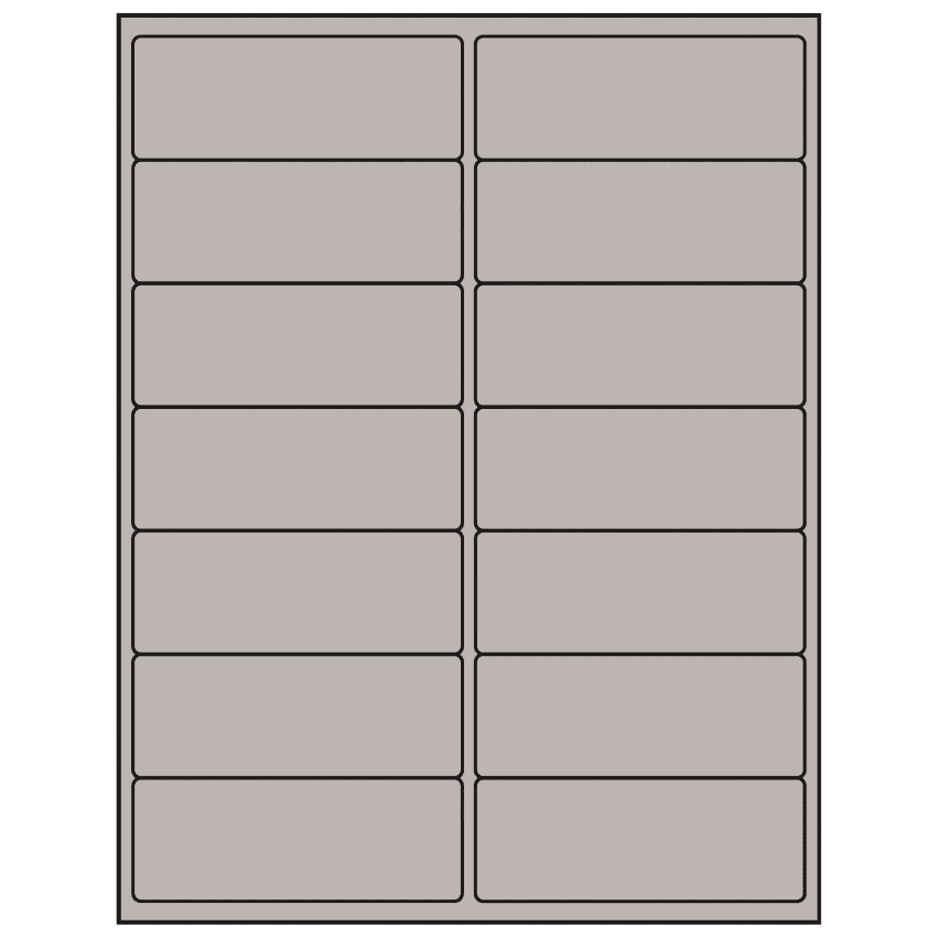4" x 1.5" Gray Rectangular Sheet Labels