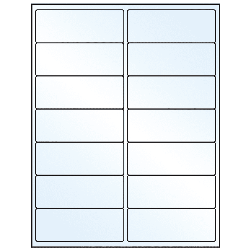 4" x 1.5" White Mid Gloss Rectangular Sheet Labels