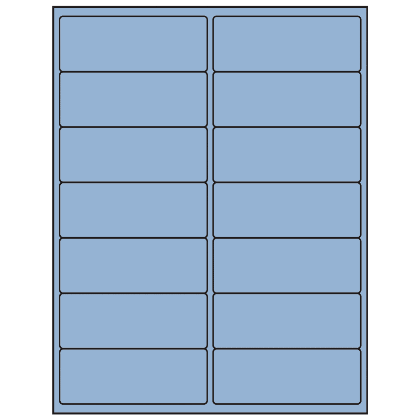 4" x 1.5" Pastel Blue Rectangular Sheet Labels