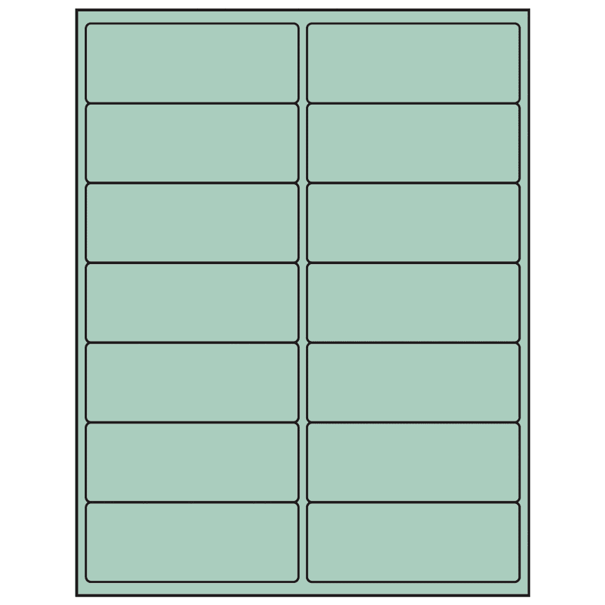 4" x 1.5" Pastel Green Rectangular Sheet Labels