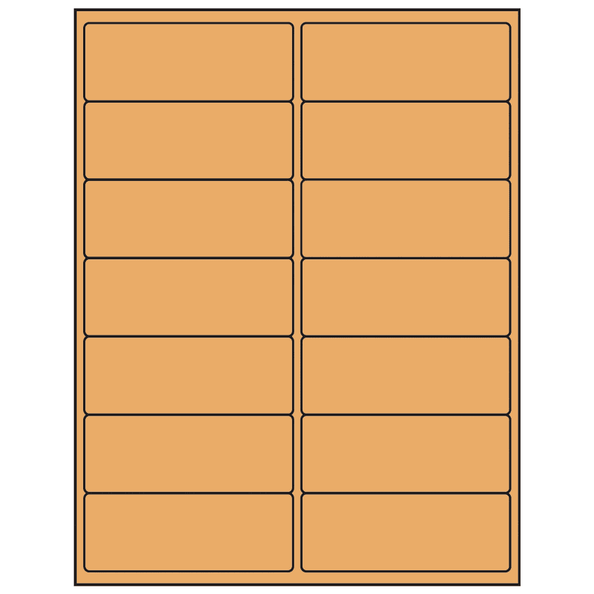 4" x 1.5" Pastel Orange Rectangular Sheet Labels