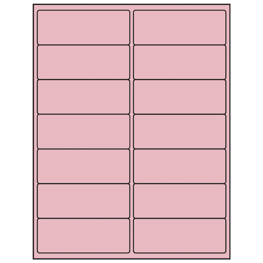 4" x 1.5" Pastel Pink Rectangular Sheet Labels