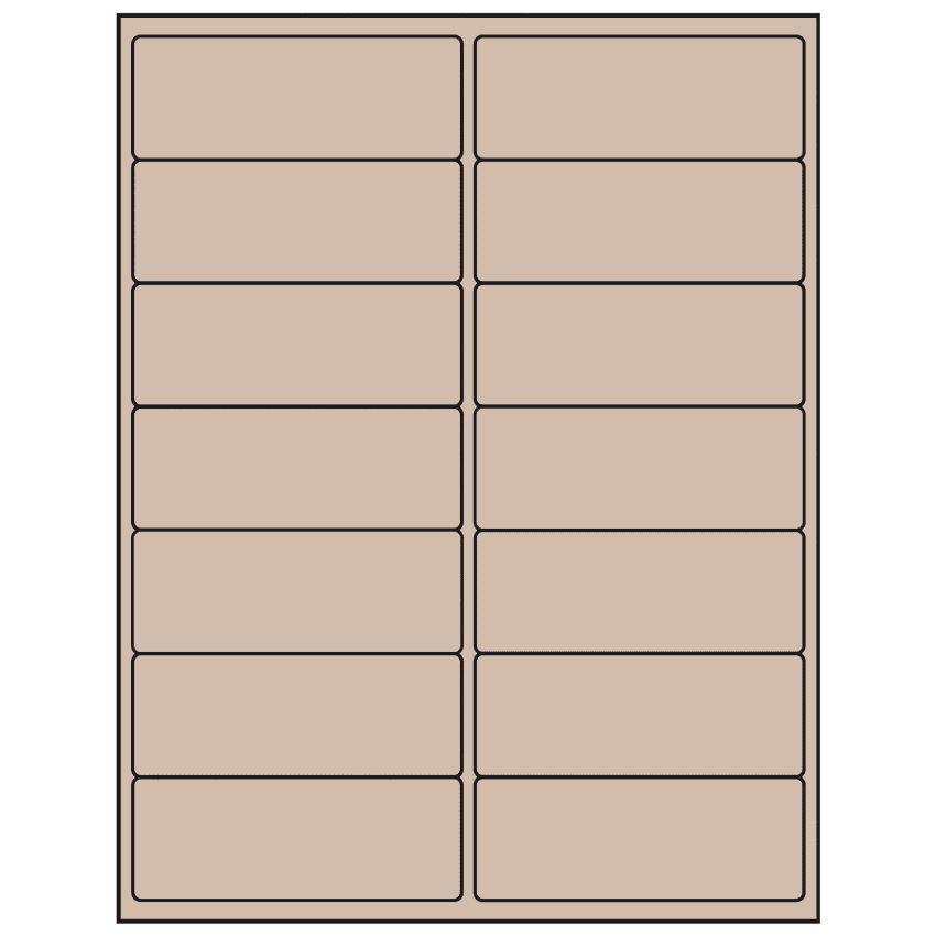 4" x 1.5" Pastel Tan Rectangular Sheet Labels