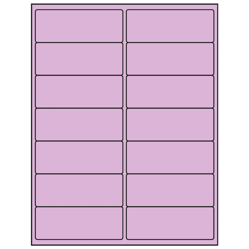4" x 1.5" Pastel Purple Rectangular Sheet Labels