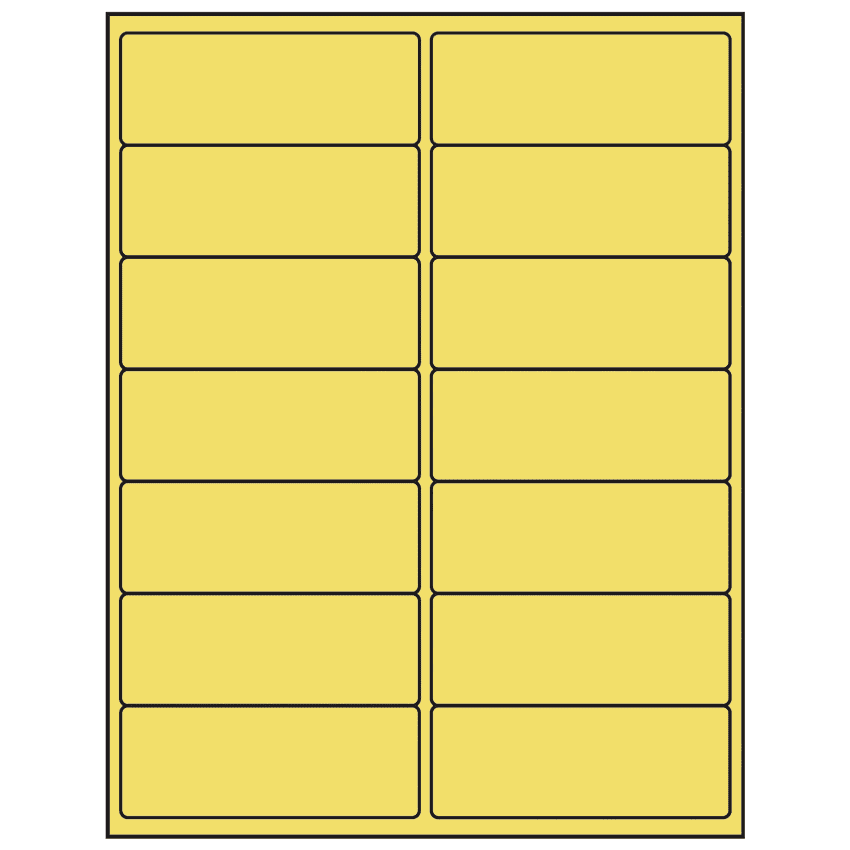 4" x 1.5" Pastel Yellow Rectangular Sheet Labels
