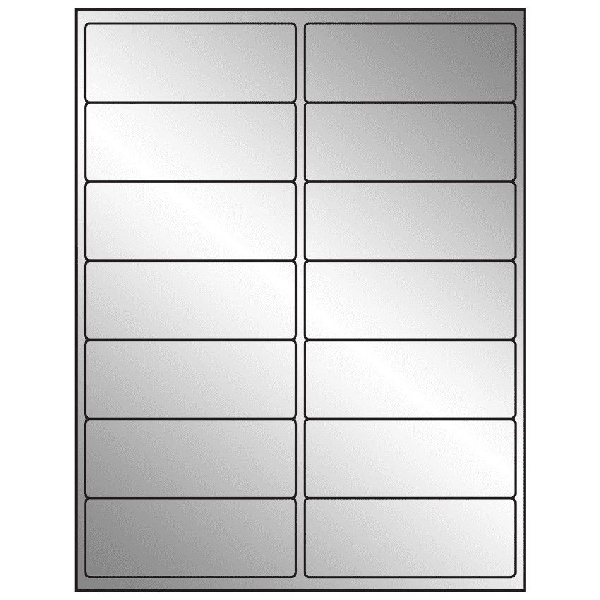 4" x 1.5" Silver Foil Rectangular Sheet Labels