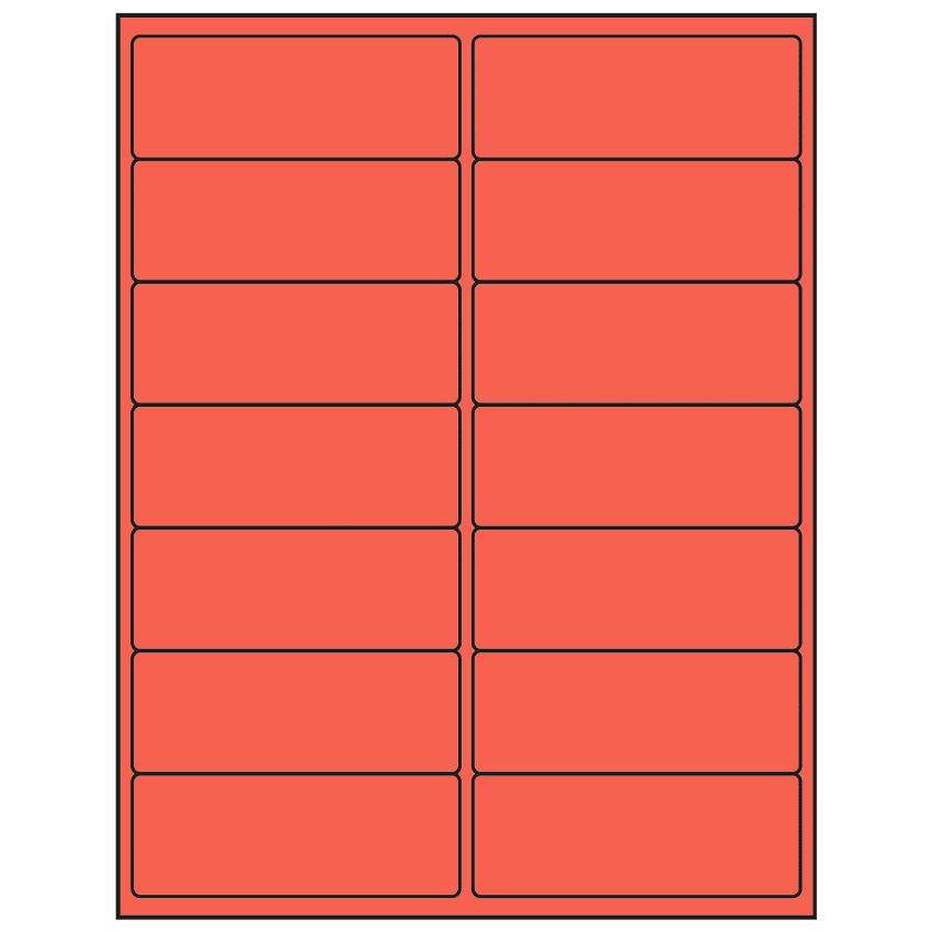 4" x 1.5" Red Rectangular Sheet Labels
