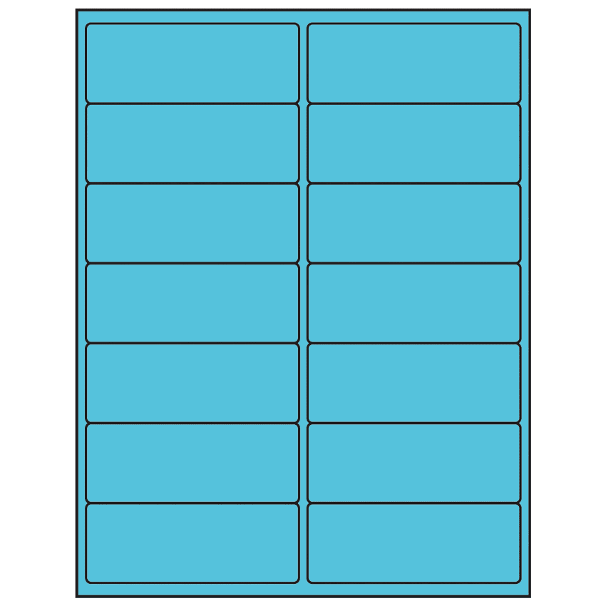 4" x 1.5" Turquoise Rectangular Sheet Labels