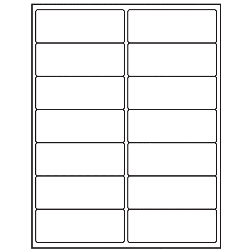 4" x 1.5" White Rectangular Sheet Labels