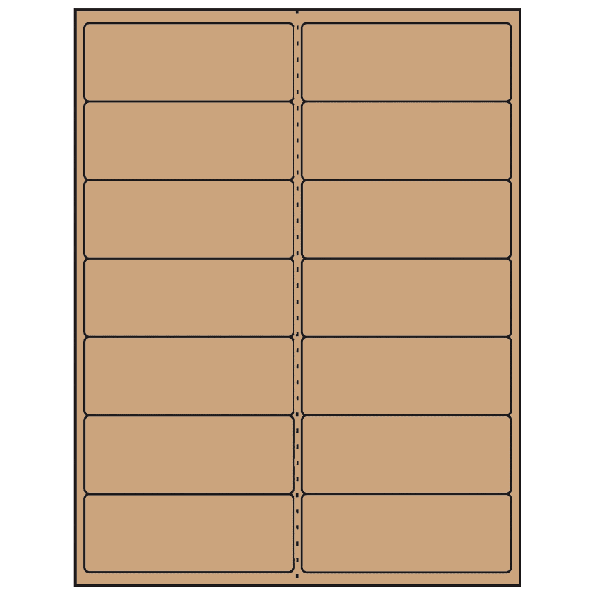4" x 1.5" Brown Kraft Rectangular Sheet Labels