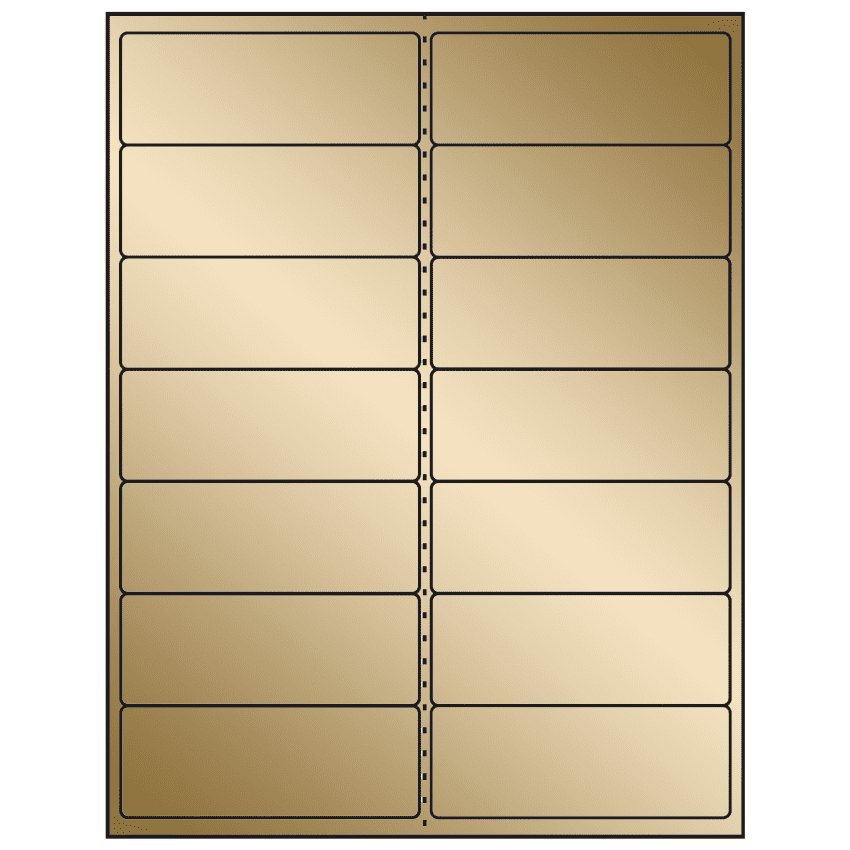 4" x 1.5" Gold Foil Rectangular Sheet Labels
