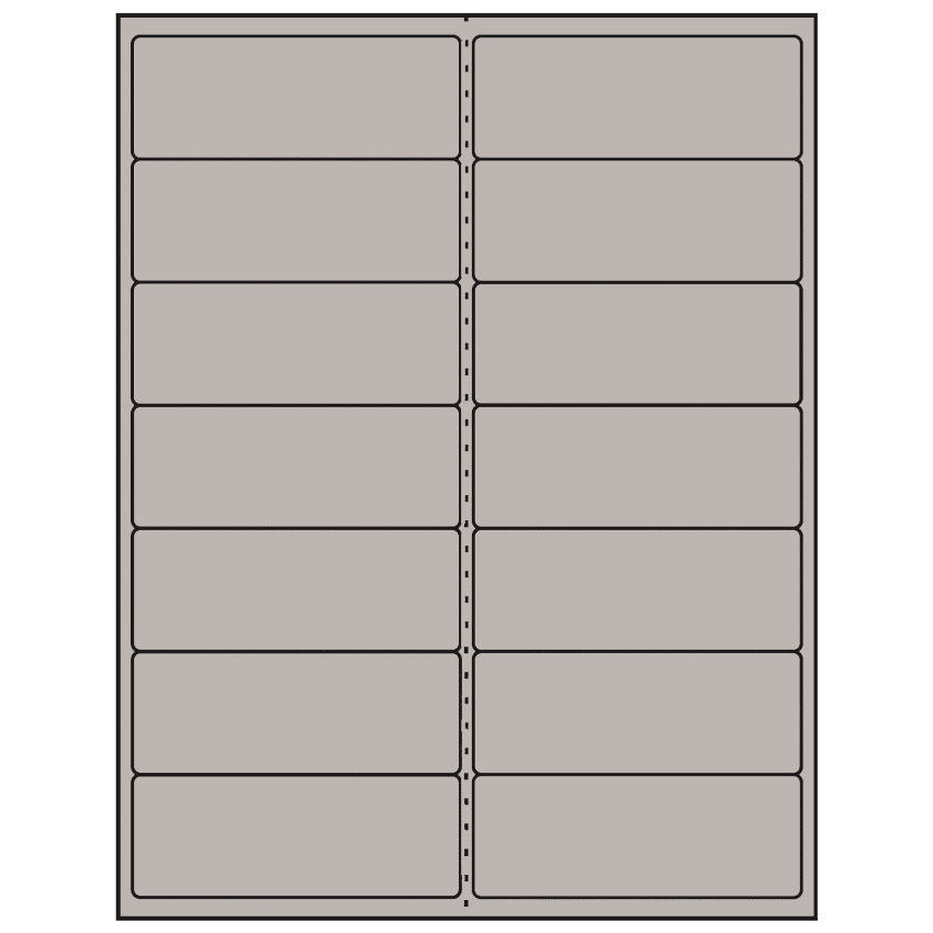 4" x 1.5" Gray Rectangular Sheet Labels