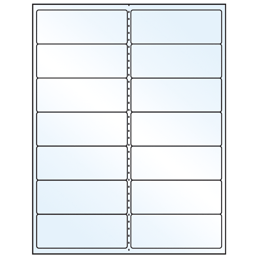 4" x 1.5" White Mid Gloss Rectangular Sheet Labels