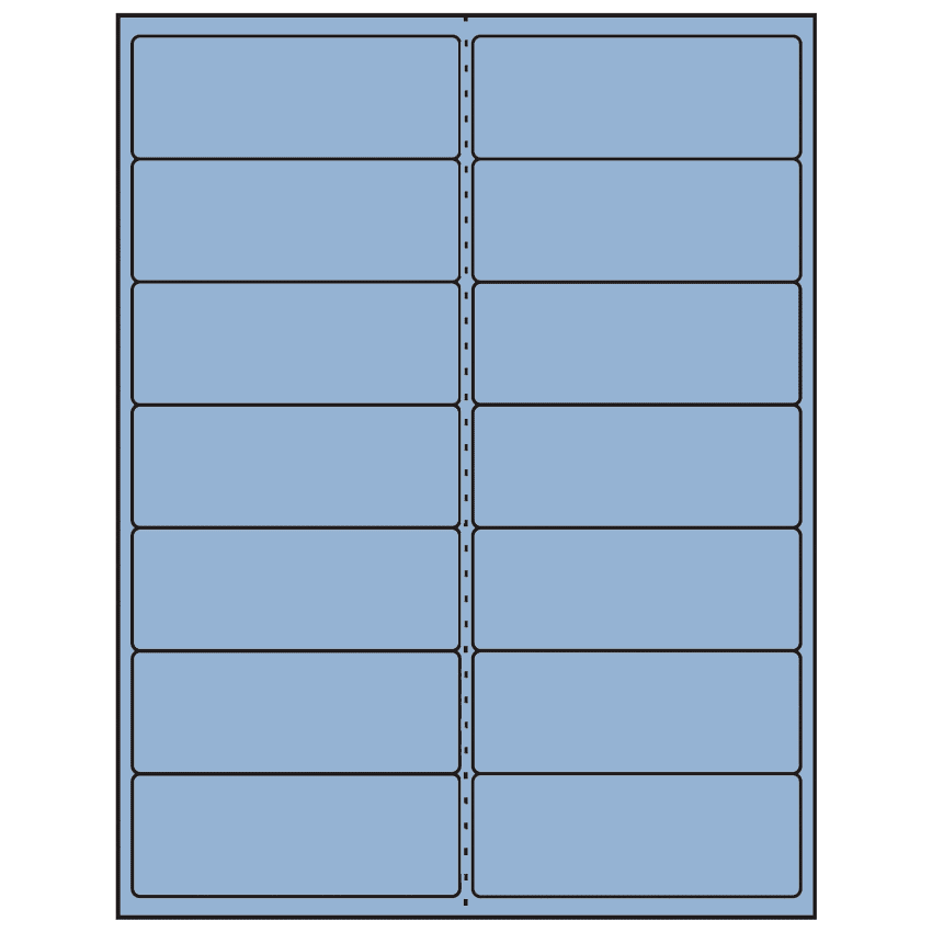 4" x 1.5" Pastel Blue Rectangular Sheet Labels